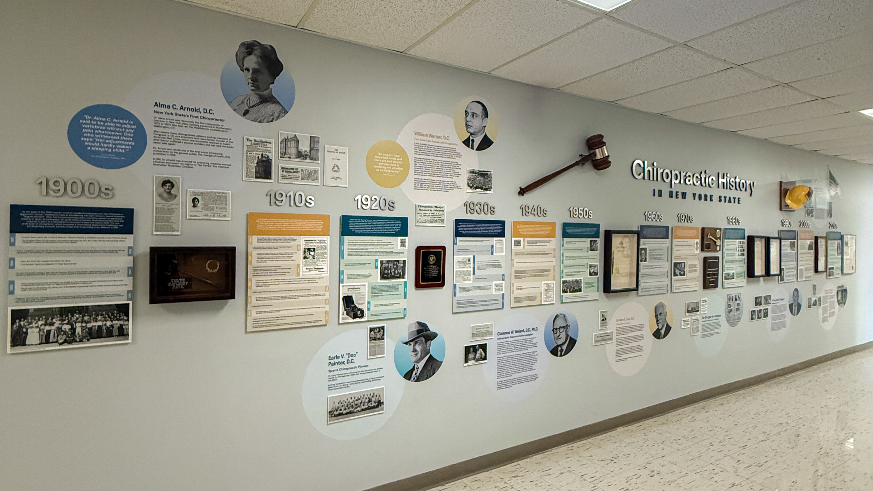 Wall with the history of Northeast College