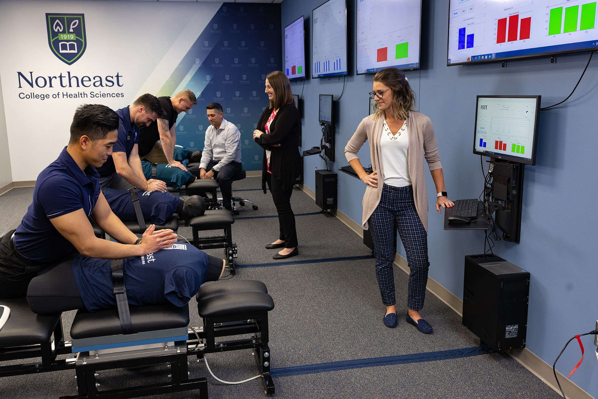 Students participating in chiropractic exercise
