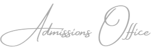 'admissions office' in cursive