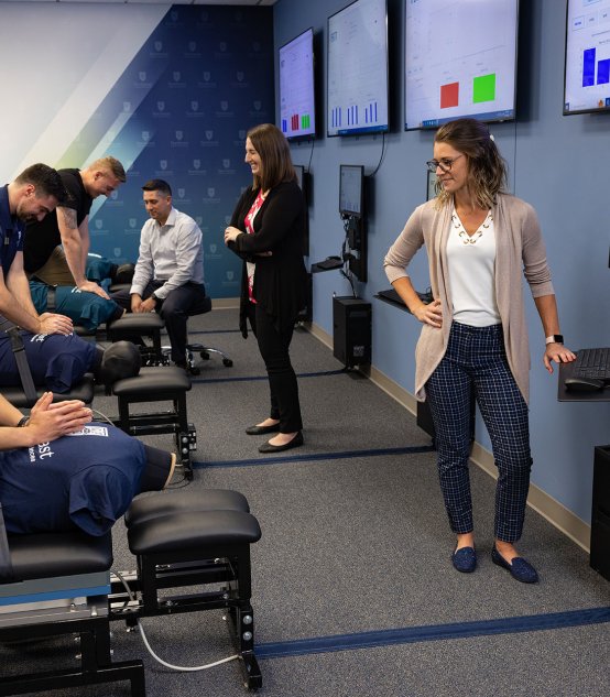Students participating in chiropractic exercise