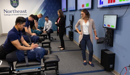 Students participating in chiropractic exercise