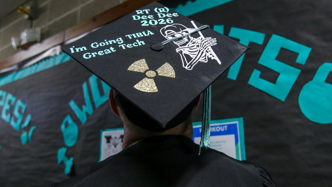 A grad cap at Commencement