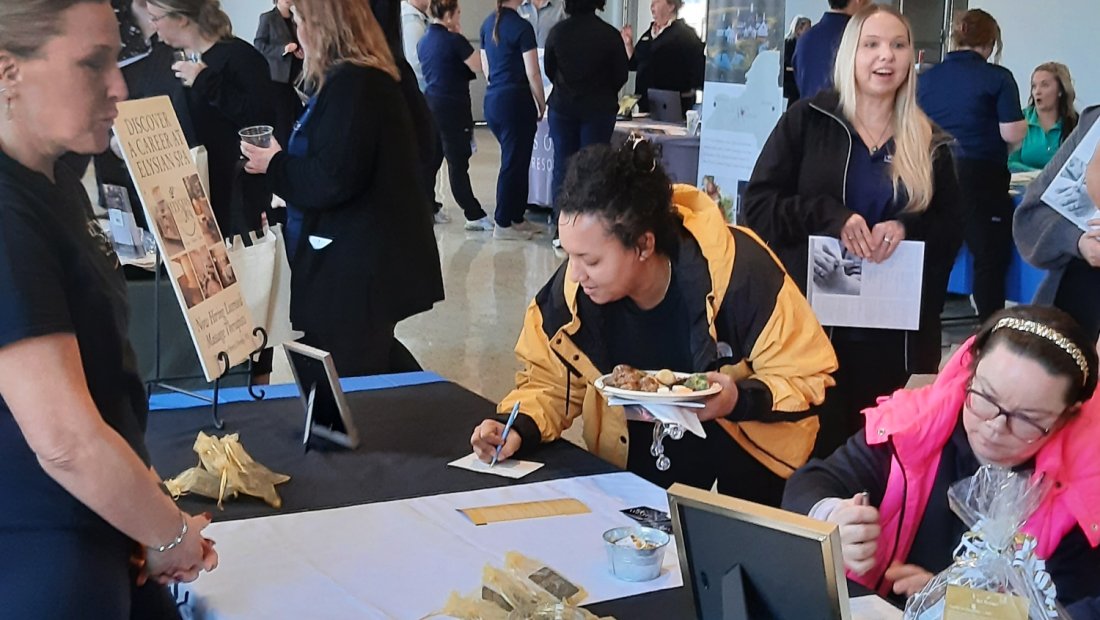 Massage therapy students connected classroom learning to career outcomes at the College’s first Career Pathways event, engaging with regional employers and industry mentors to explore job opportunities and build professional connections.