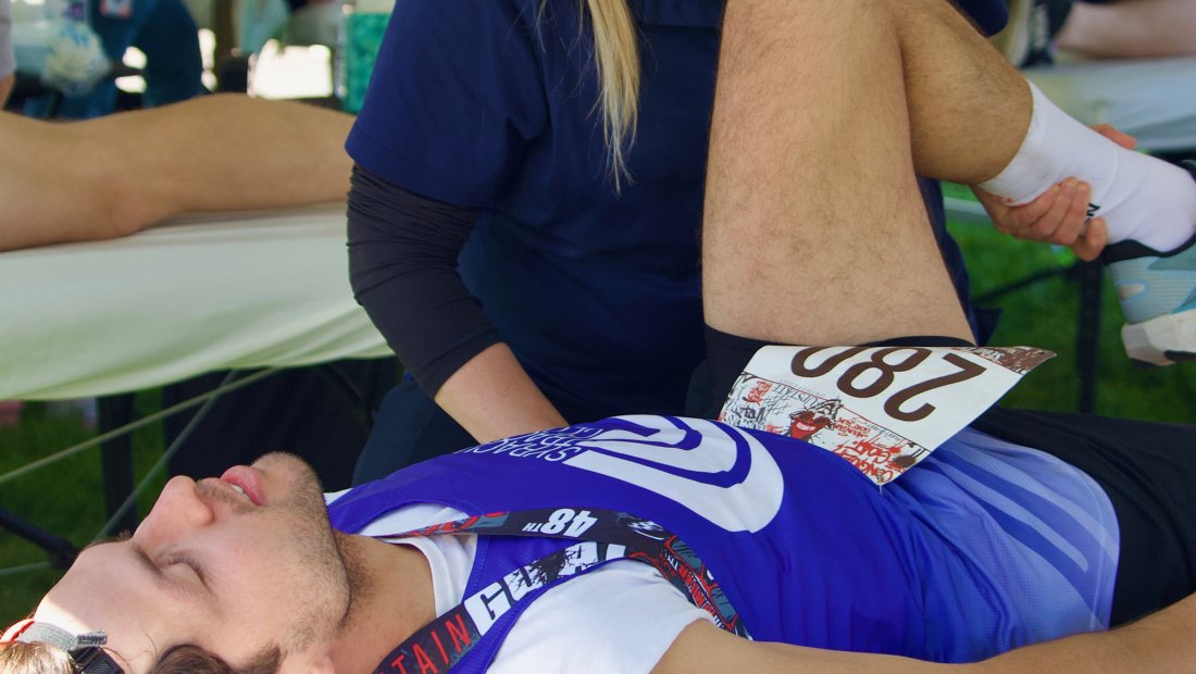 Gaining real-world experience while supporting community wellness, local athletes and sporting events, #NortheastBlue massage therapy students provided hands-on care at the 2026 Mountain Goat Run in Syracuse.
