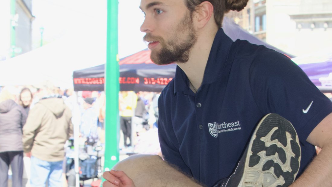 Gaining real-world experience while supporting community wellness, local athletes and sporting events, #NortheastBlue massage therapy students provided hands-on care at the 2026 Mountain Goat Run in Syracuse.
