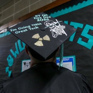 A grad cap at Commencement