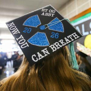 A grad cap at Commencement