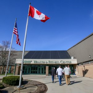 People walking into Commencement