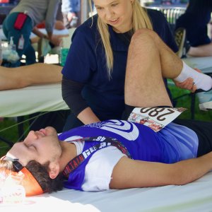 Gaining real-world experience while supporting community wellness, local athletes and sporting events, #NortheastBlue massage therapy students provided hands-on care at the 2026 Mountain Goat Run in Syracuse.