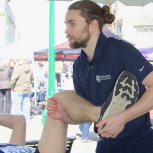 Gaining real-world experience while supporting community wellness, local athletes and sporting events, #NortheastBlue massage therapy students provided hands-on care at the 2026 Mountain Goat Run in Syracuse.